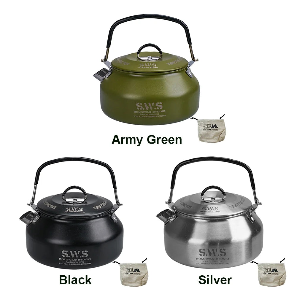 Stainless Steel Ultralight Portable Hiking Kettle For Outdoor Camping