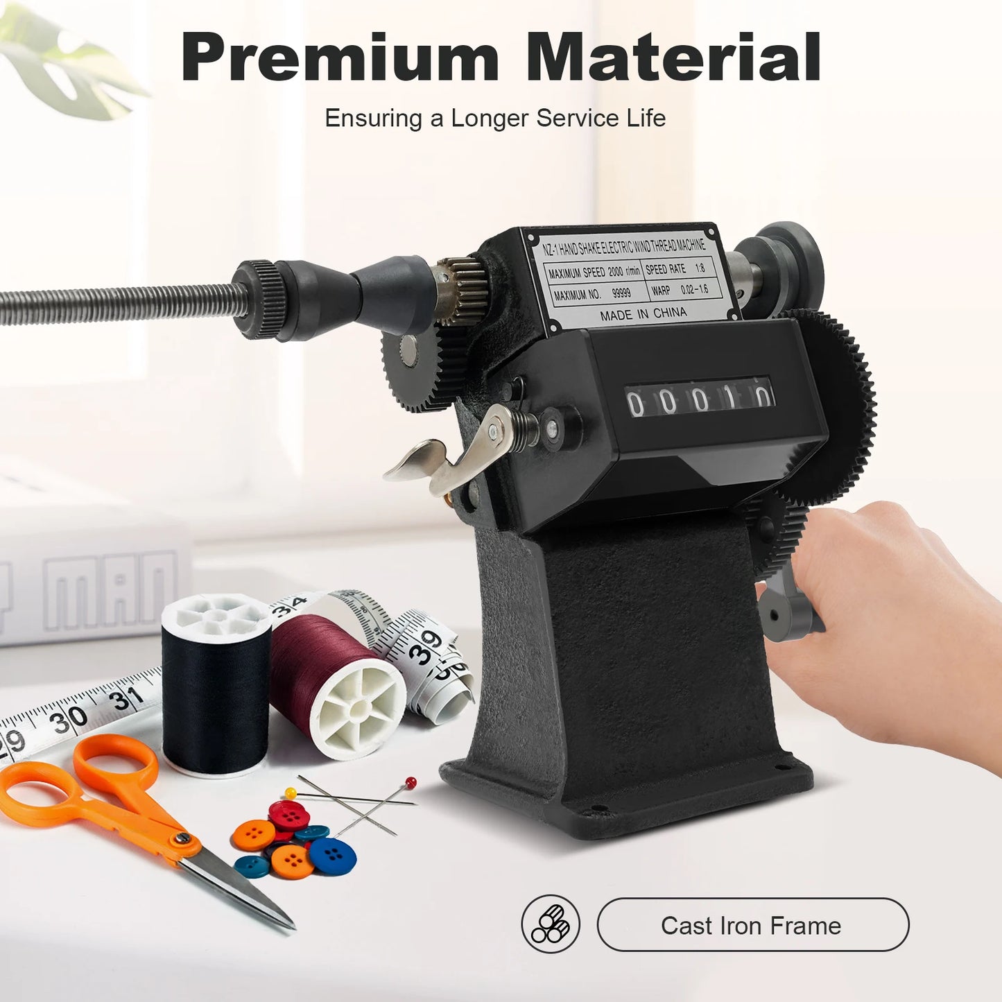 Fishing Line Spooler With Counting Machine