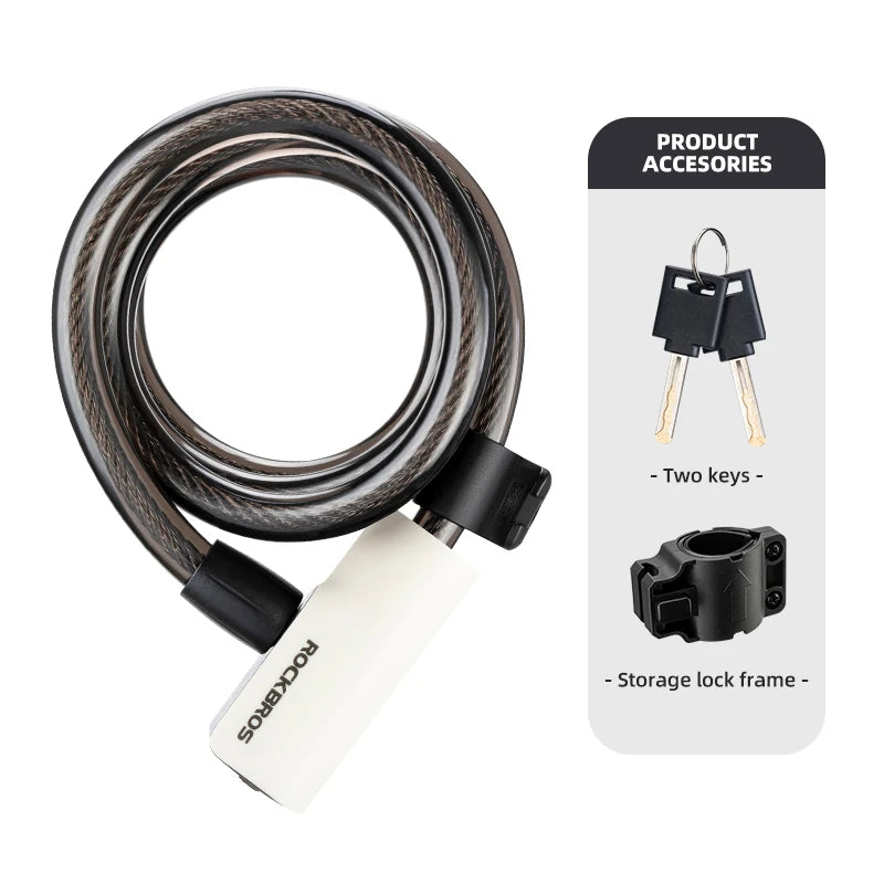 ROCKBROS Bicycle Lock Portable Anti-theft Zinc Alloy Chain Lock MTB Road Cycling Motorcycle Electric Scooter Bike Accessories