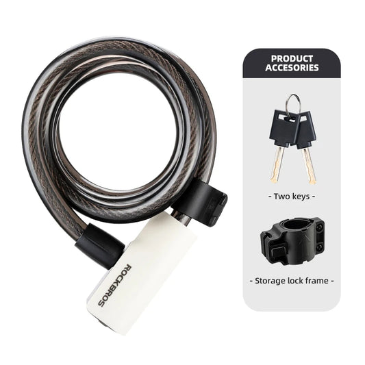 ROCKBROS Bicycle Lock Portable Anti-theft Zinc Alloy Chain Lock MTB Road Cycling Motorcycle Electric Scooter Bike Accessories