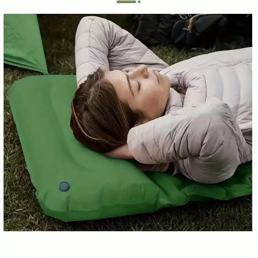 Ultra-Lightweight Inflatable Camping Mattress For 1 Person With Built-In Pump - Quick-Inflate/Deflate Sleep Pad, Portable Headrest Outdoor Air Bed, Ideal For Hiking, Car Camping, Travel - Orange Comfort Gear For Camping