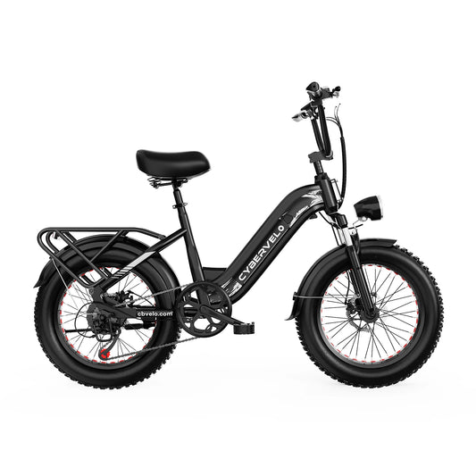 Cybervelo 20" Step-Thru Commuter, 1500W Peak 20ah Battery 80 Miles Long Range E-bike, 7-Speed Shift Adult Electric Bike EK12 EK8