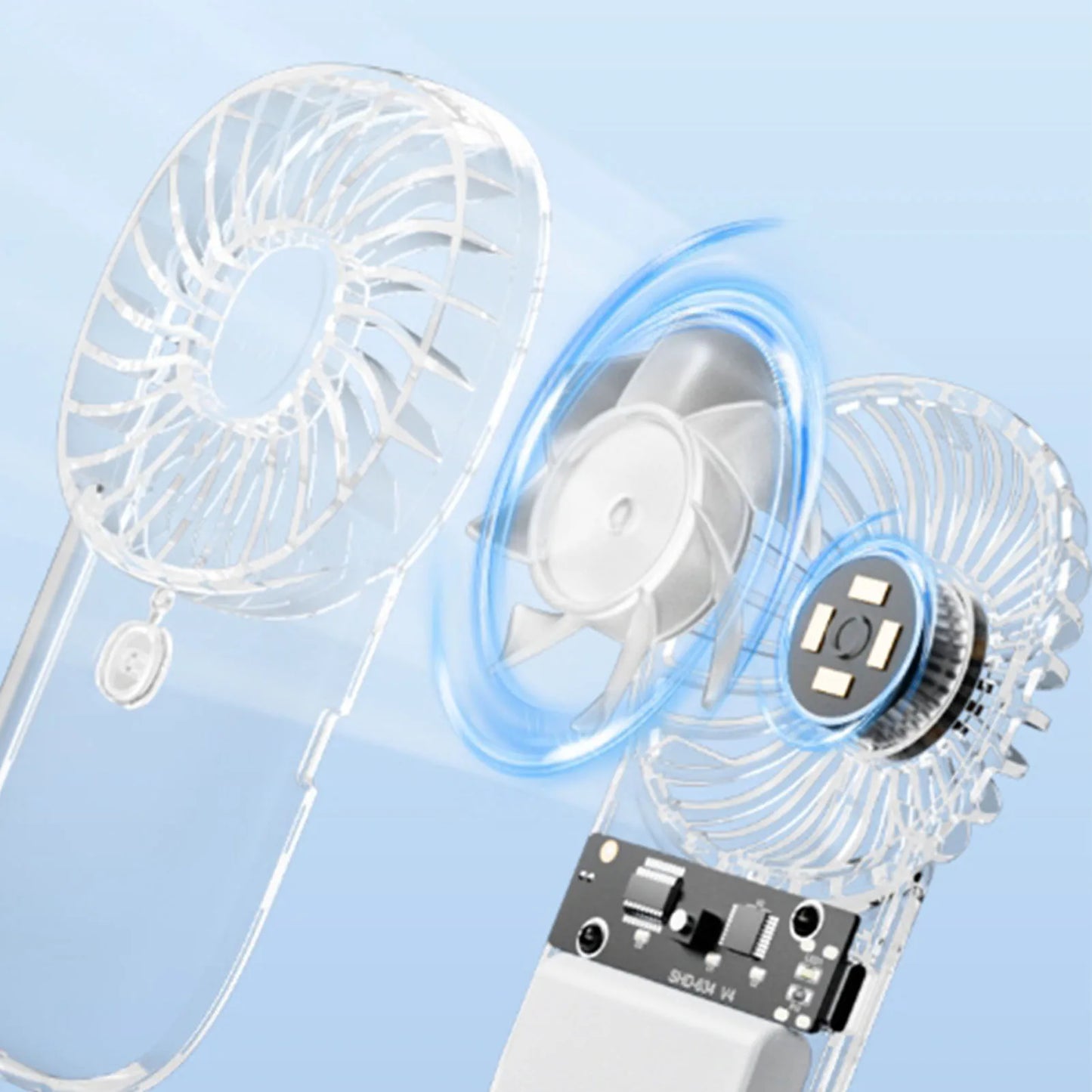 Portable Neck Fan USB Rechargeable Foldable 1200mAh Battery For Walking