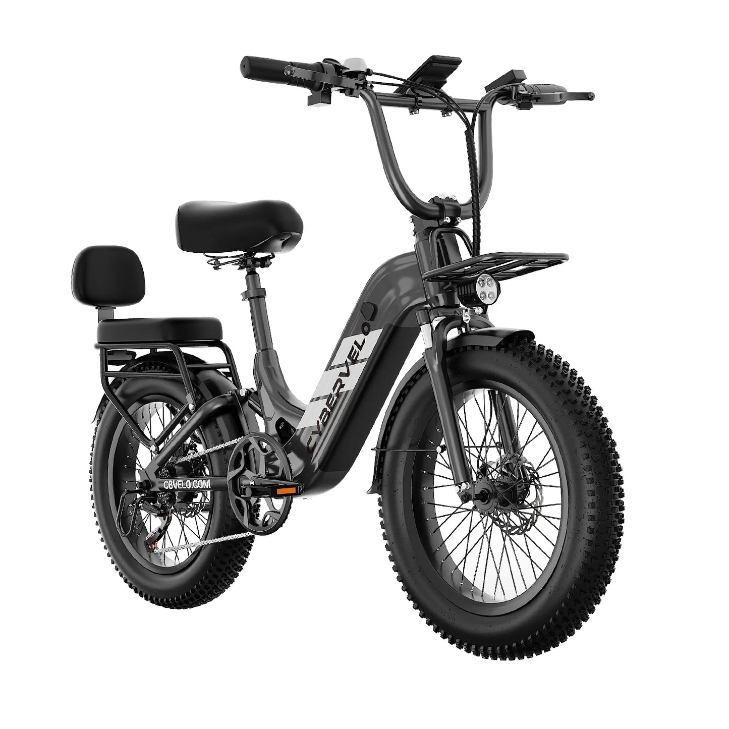 Cybervelo 20" Step-Thru Commuter, 1500W Peak 20ah Battery 80 Miles Long Range E-bike, 7-Speed Shift Adult Electric Bike EK12 EK8