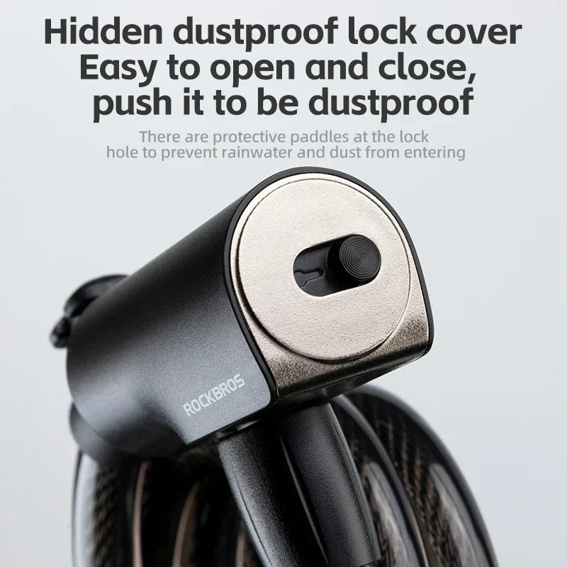 ROCKBROS Bicycle Lock Portable Anti-theft Zinc Alloy Chain Lock MTB Road Cycling Motorcycle Electric Scooter Bike Accessories