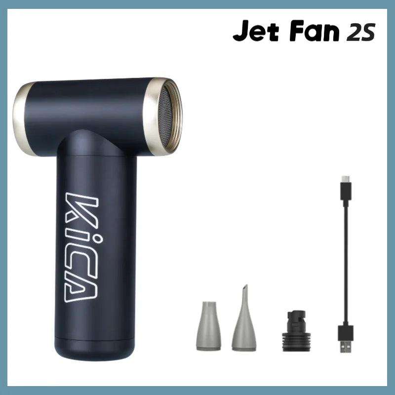 KiCA JetFan 2S Portable Air Blower 117000RPM Rechargeable Mini Fan, Metal Shell Extreme Mode, Camping Hiking BBQ Outdoor Tool