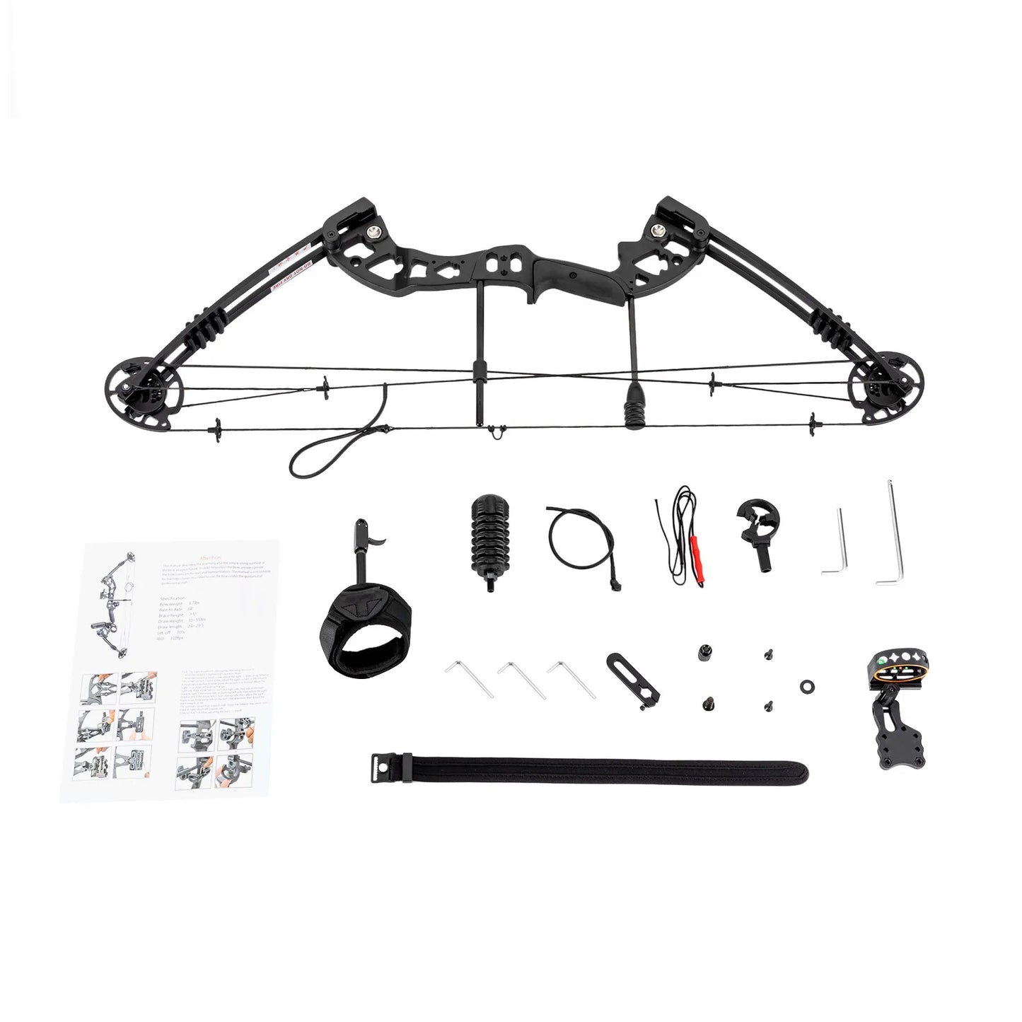 Compound Bow With Adjustable Draw Weight And 3 Pin Sight