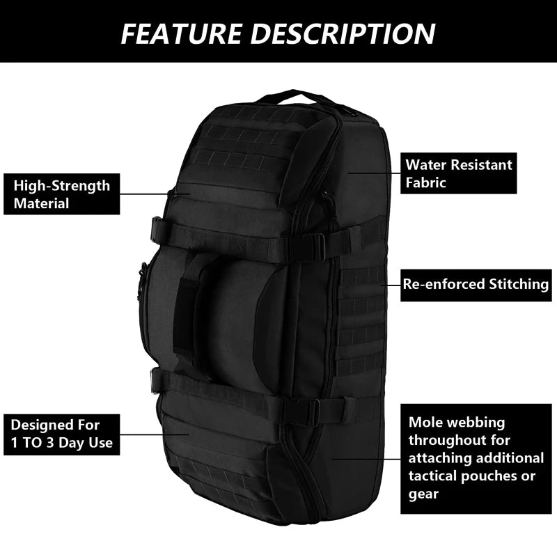 LQARMY Tactical Duffle Bag for Camping and Hiking