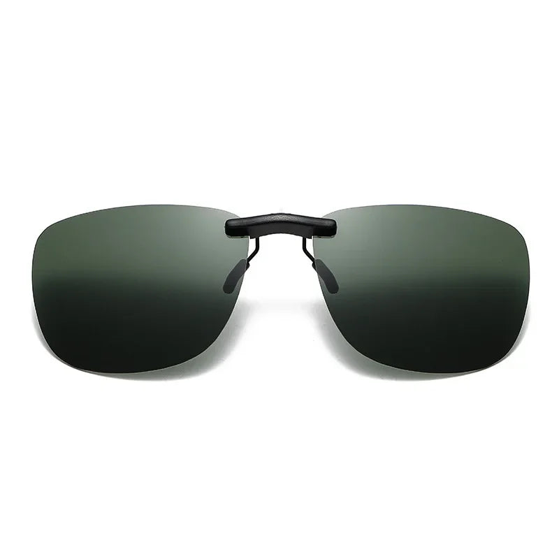 Dawndesslo Square Clip On Sunglasses Polarized UV400 Night Vision