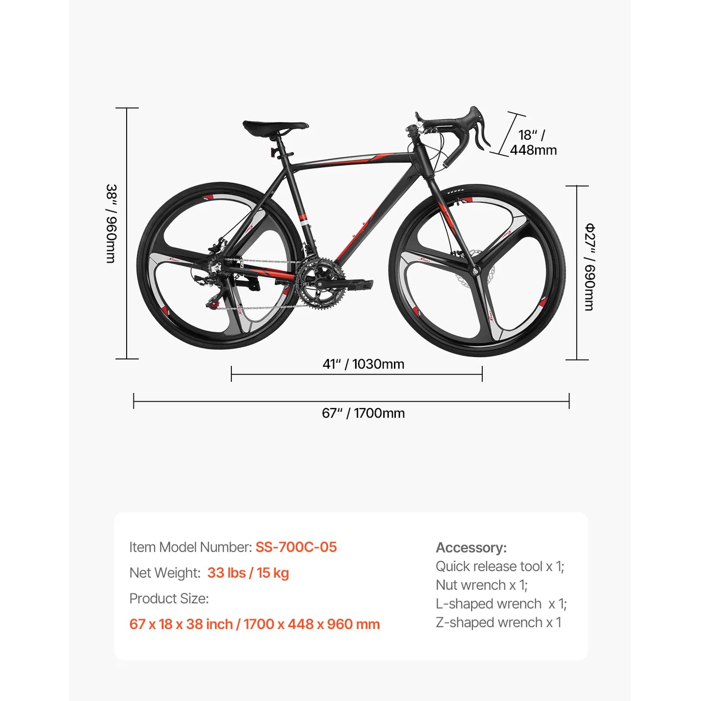 SucceBuy Road Bike 700C Aluminum Alloy With 14 Speed Drivetrain