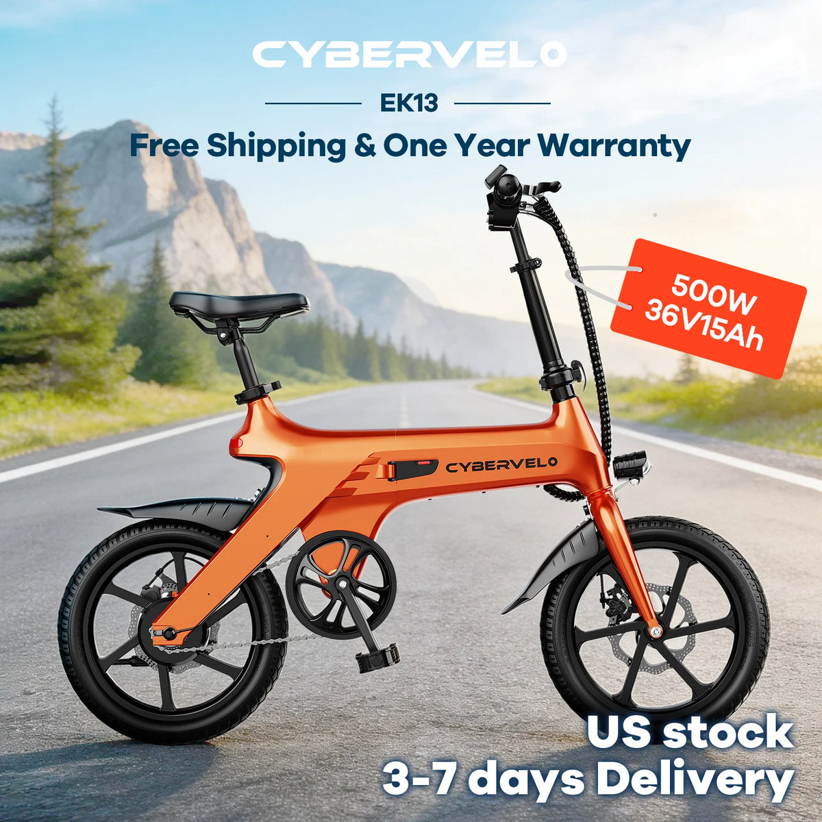 CYBERVELO Foldable Electric Commuter Bike With 500W Peak Motor