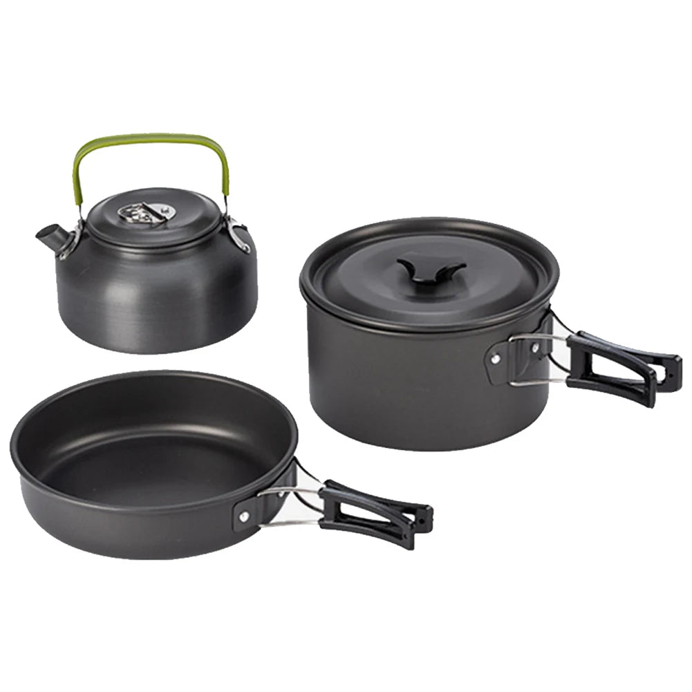 MOJOYCE 3-Piece Outdoor Camping Cookware Set with Mesh Bag