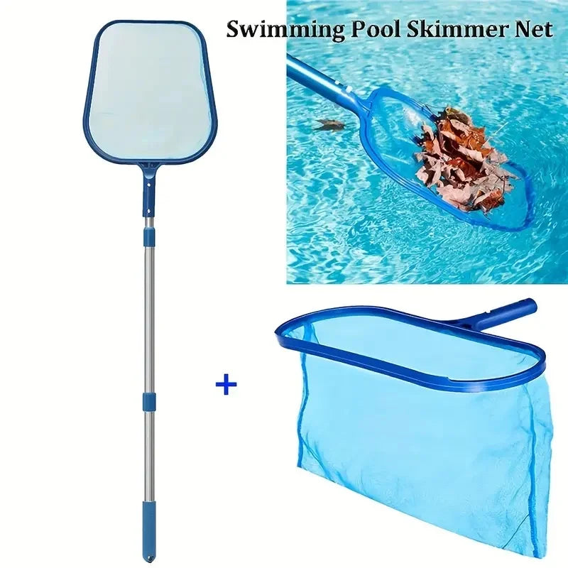 Adjustable Telescopic Pool Skimmer Net Fine Mesh Leaf Cleaner