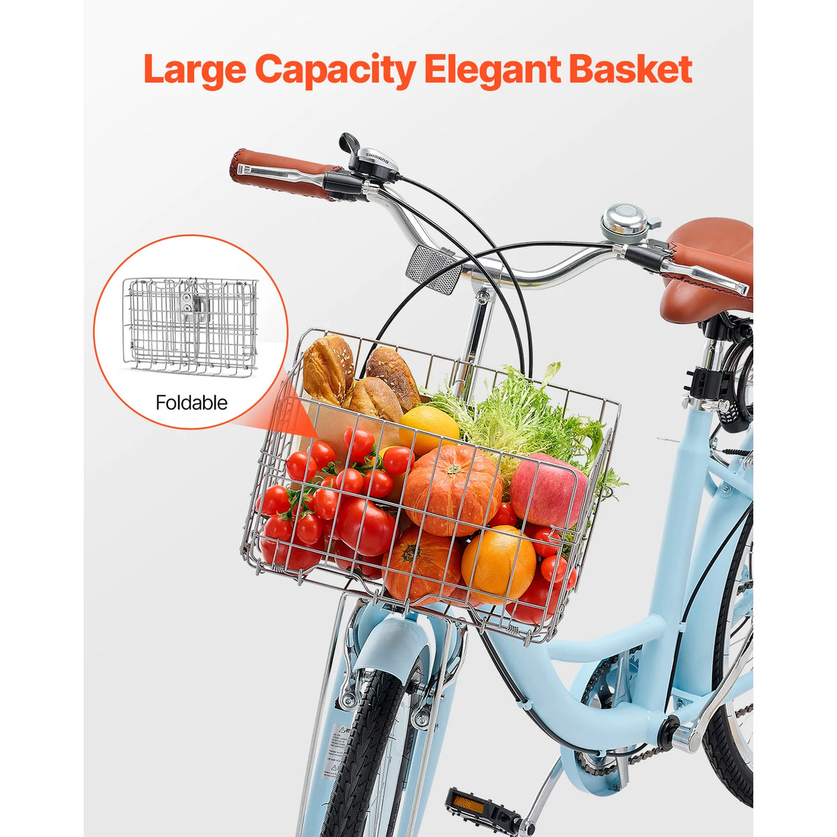 SucceBuy Beach Cruiser Bike With Basket And Rear Rack