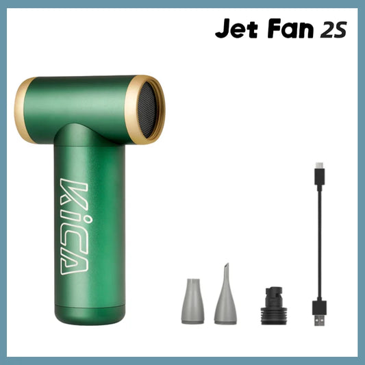 KiCA JetFan 2S Portable Air Blower 117000RPM Rechargeable Mini Fan, Metal Shell Extreme Mode, Camping Hiking BBQ Outdoor Tool