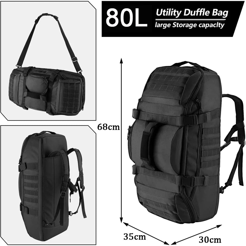 LQARMY Tactical Duffle Bag for Camping and Hiking