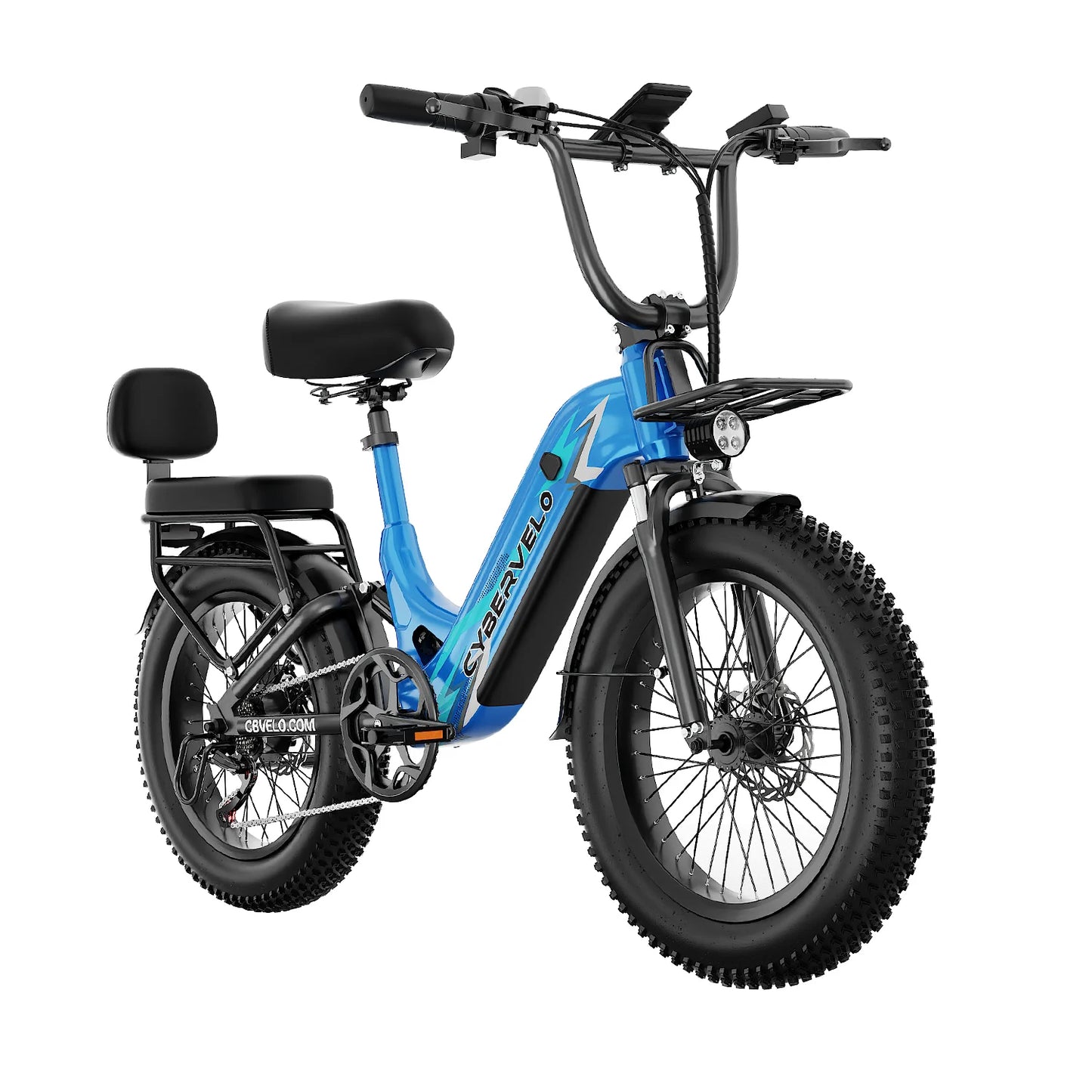 Cybervelo 20" Step-Thru Commuter, 1500W Peak 20ah Battery 80 Miles Long Range E-bike, 7-Speed Shift Adult Electric Bike EK12 EK8