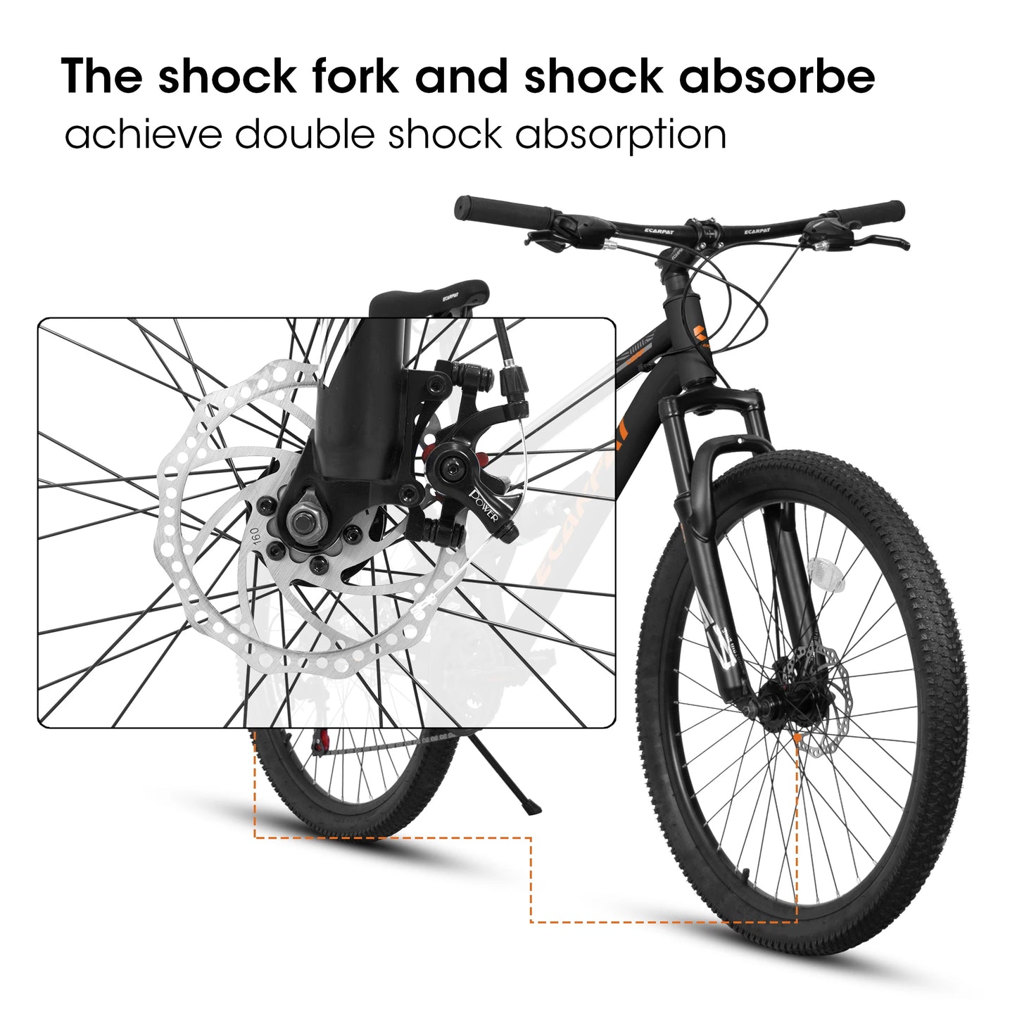 Ecarpat Mountain Bike Dual Full Suspension 21-Speed Disc Brakes