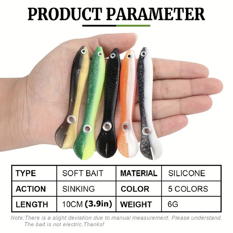 Bionic Soft Bait Lure Kit 5-Piece Sliding Mechanism Realistic