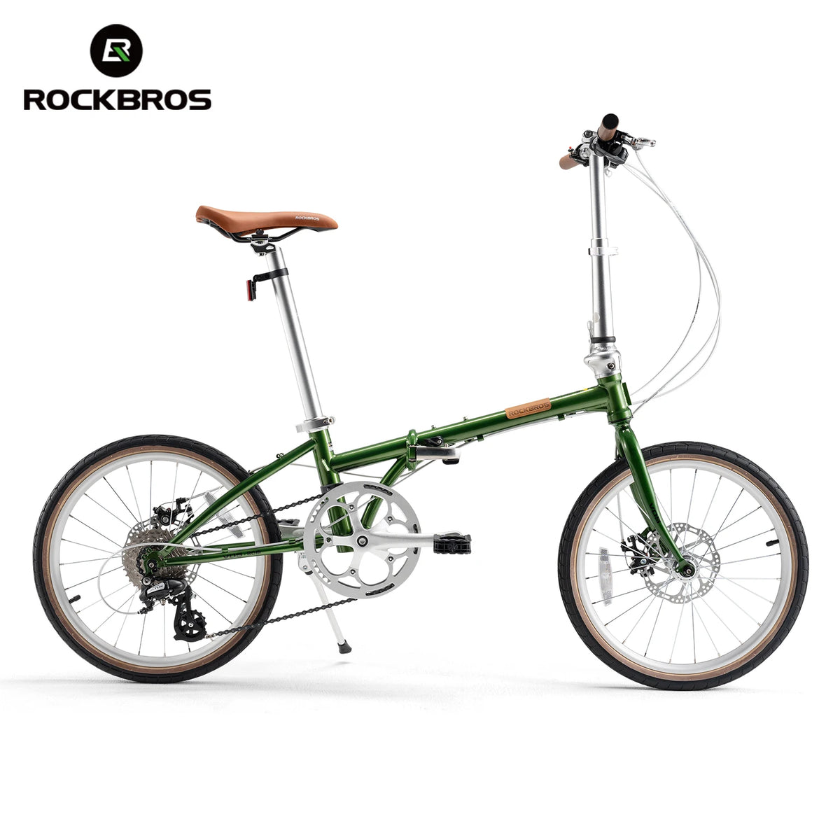 ROCKBROS Folding Commuter Bike With Steel Frame 8-Speed Disc Brakes