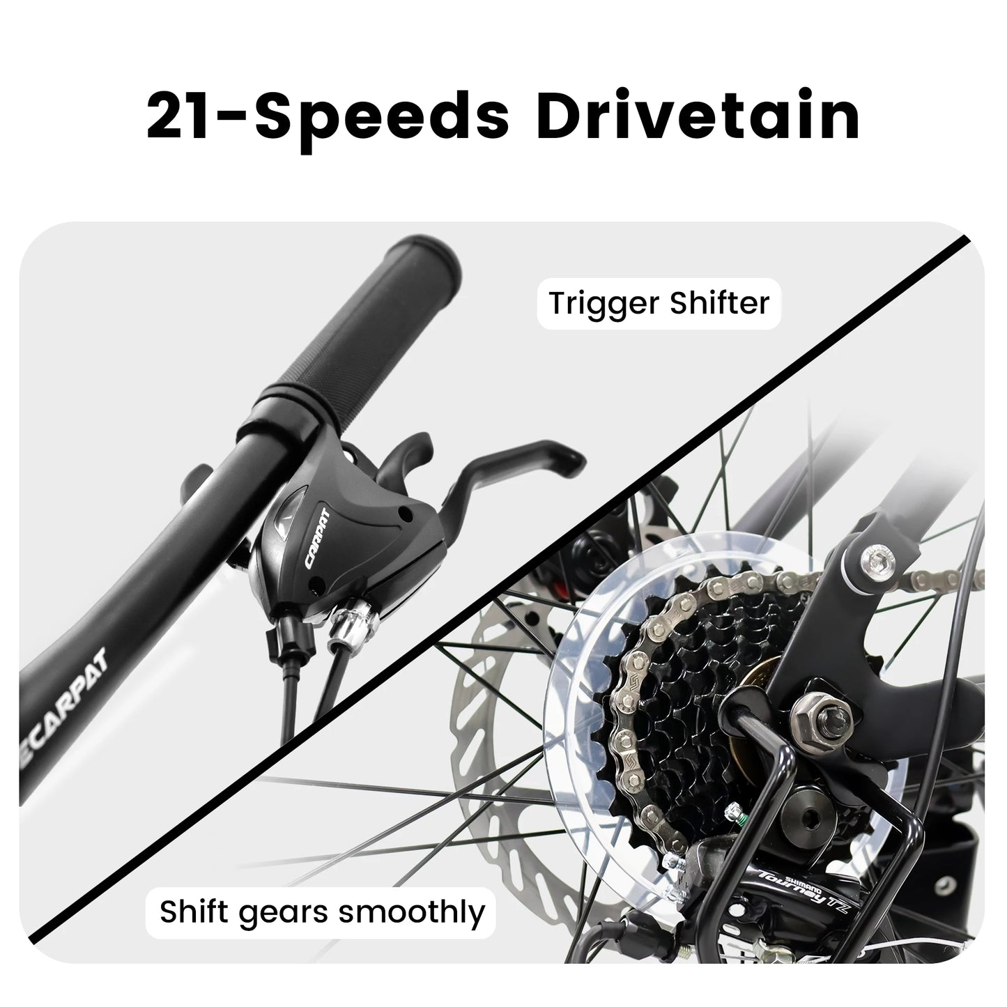 Ecarpat Dual Full Suspension Mountain Bike With 21 Speeds