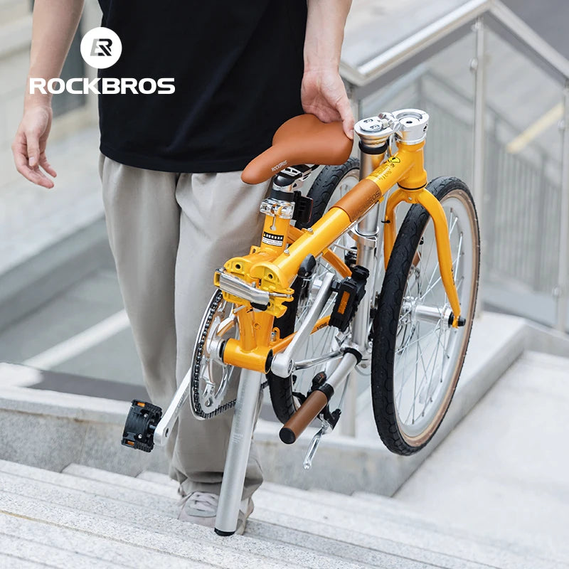 ROCKBROS Folding Commuter Bike With Steel Frame 8-Speed Disc Brakes
