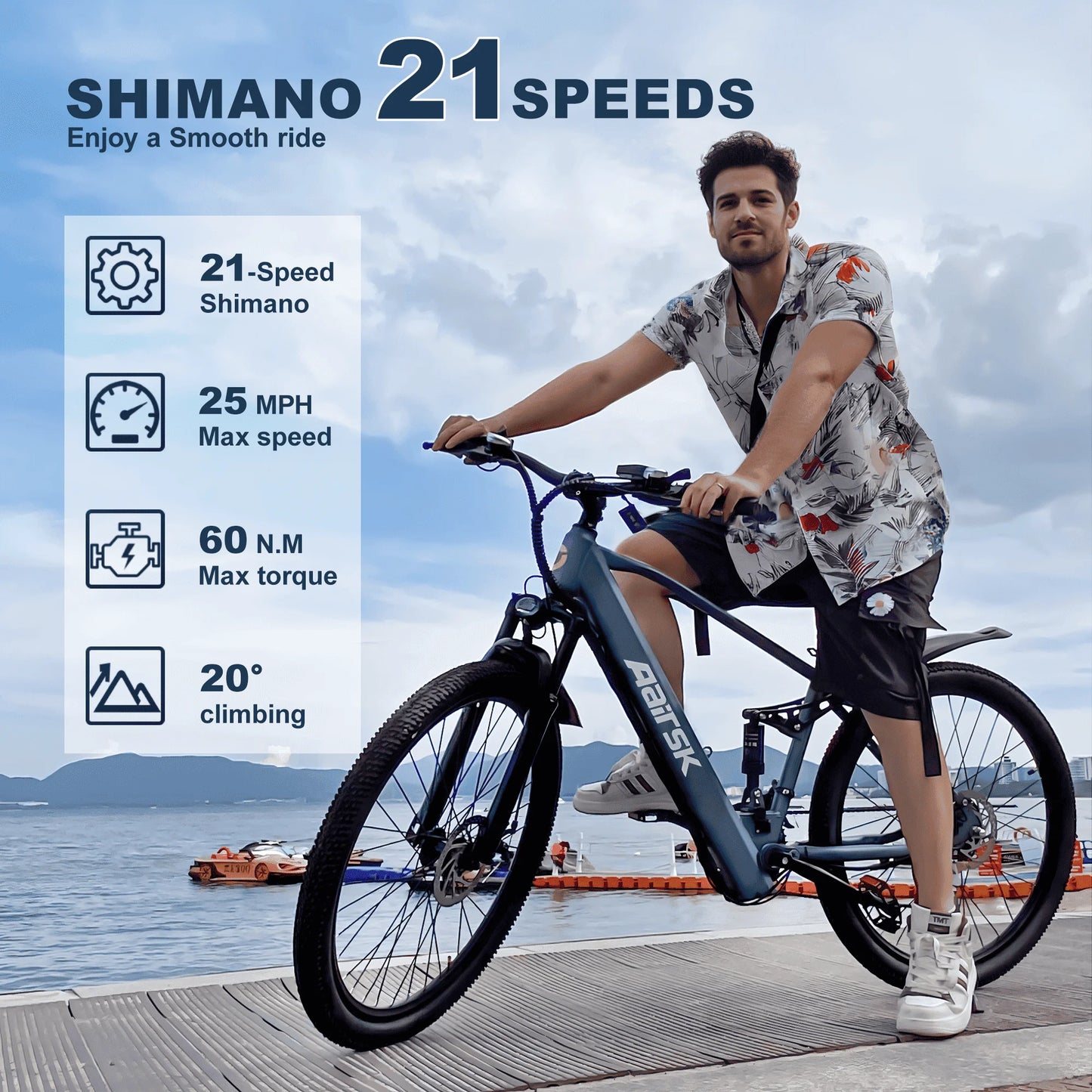 GT900 750W Adults Electric Bike 36V Battery