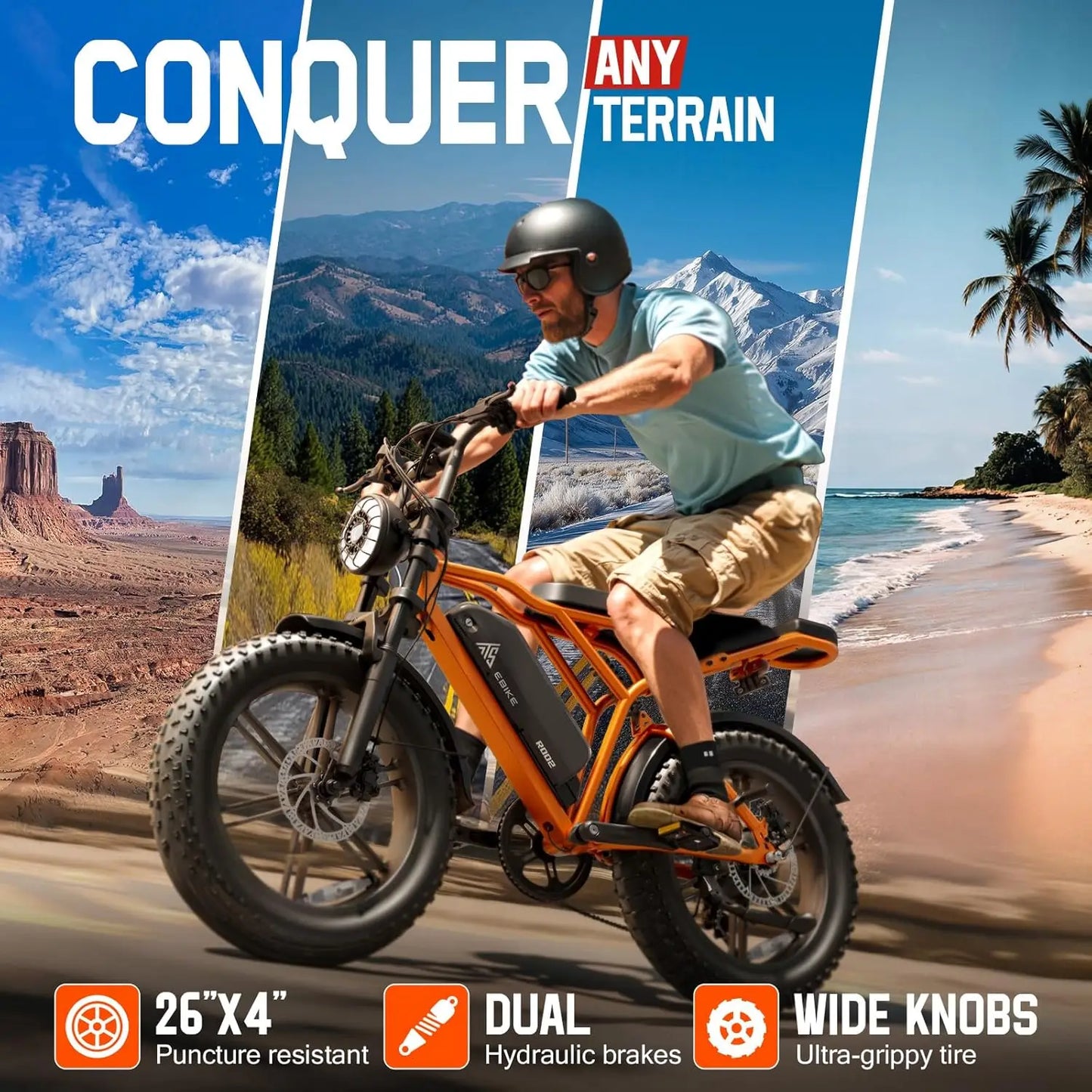 R002S 1500W Fat Tire Electric Bike All Terrain Range