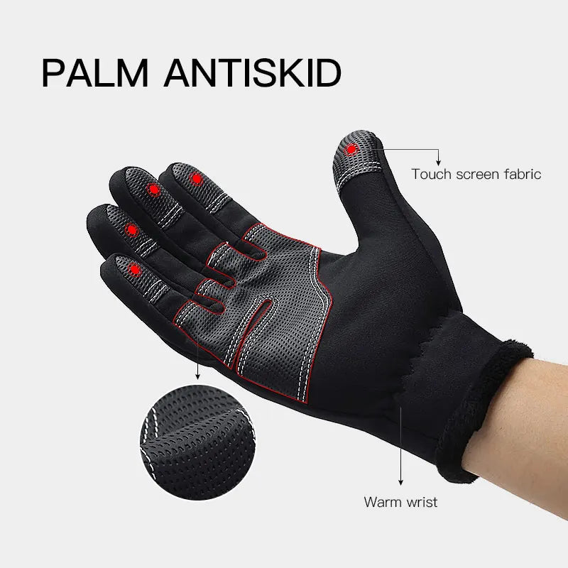 Zipper Winter Gloves for Men Women, Thermal Touchscreen Gloves Waterproof Windproof for Cycling, Skiing, Running & Cold Weather