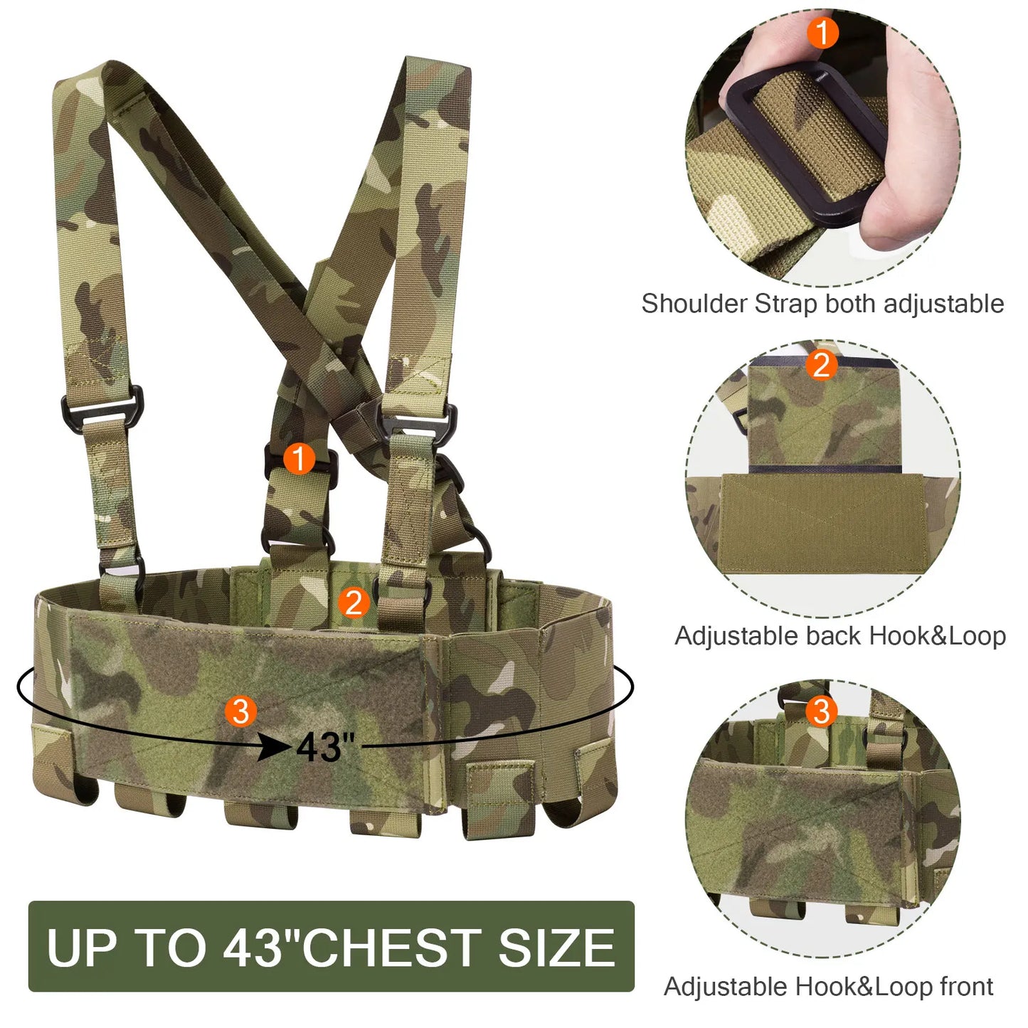 KRYDEX Tactical Ready Chest Rig Low Vis Concealed Carry Vest