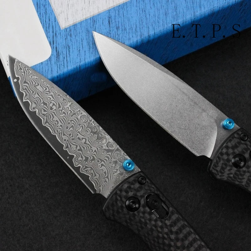 DIY Supplies Bugout 535 Outdoor Folding Knife With Damascus Steel Blade