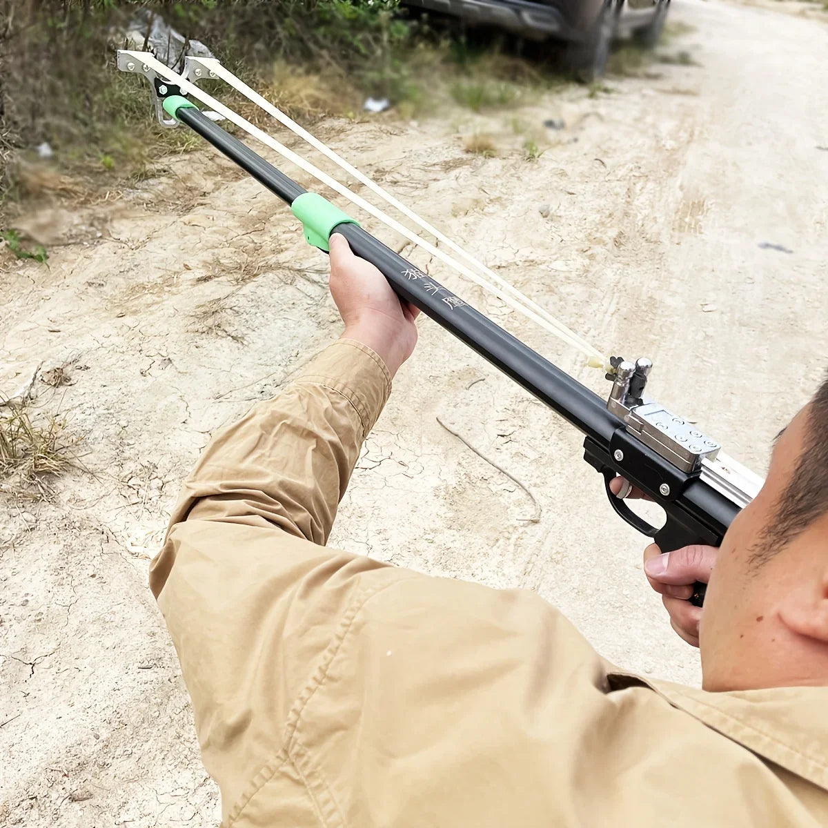 Slingshot Launcher With Telescopic Rods For Precision Hunting