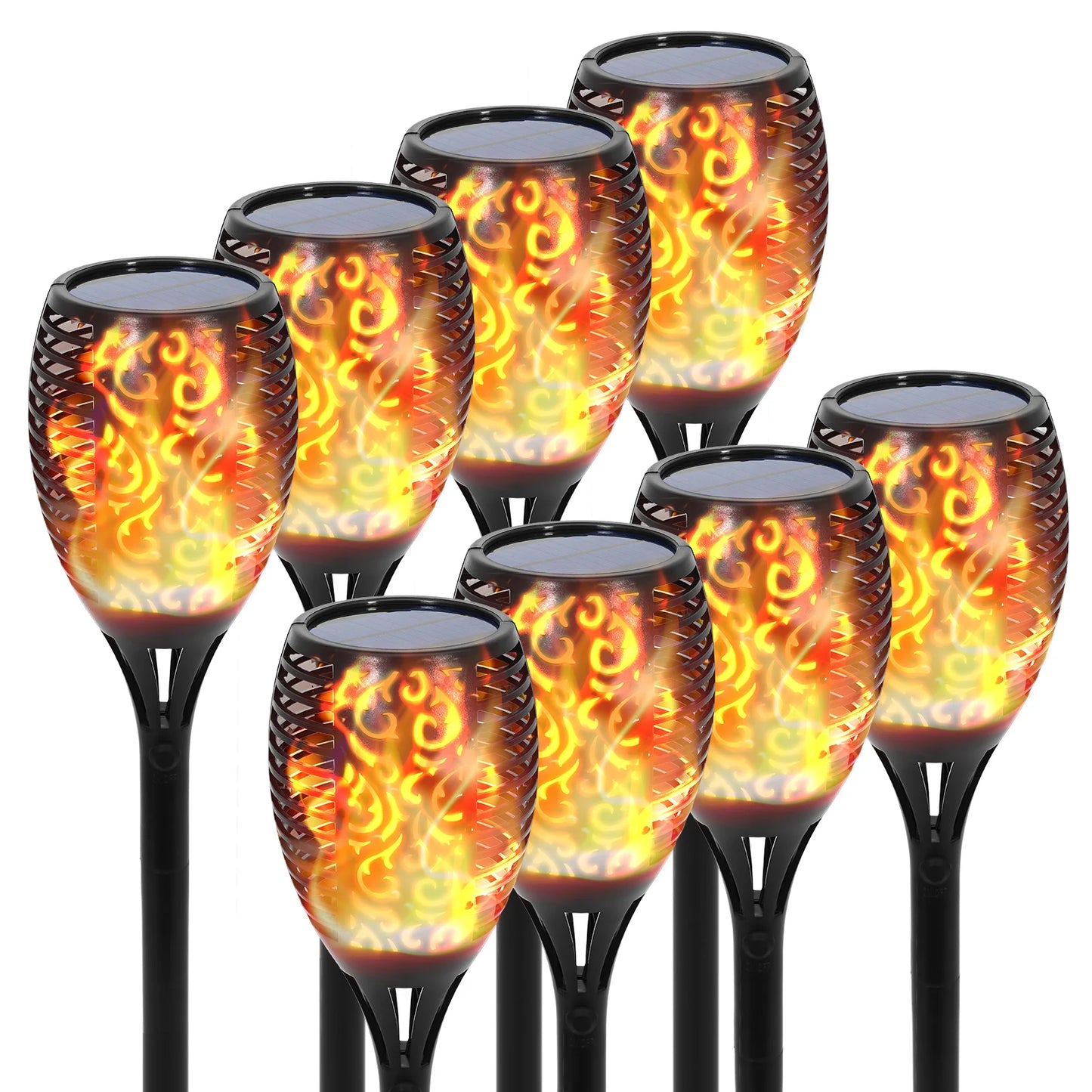 Solar Flame Torch Lights 96 LEDs Waterproof Landscape Pathway
