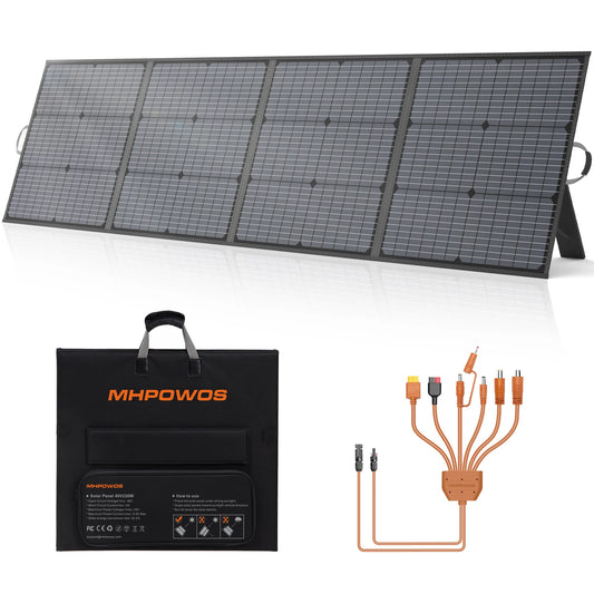 MHPOWOS 220W 40V Portable Solar Panel Kit 23.5% High Efficiency Folding Solar Charger with MC-4 Output for Power Station Camping