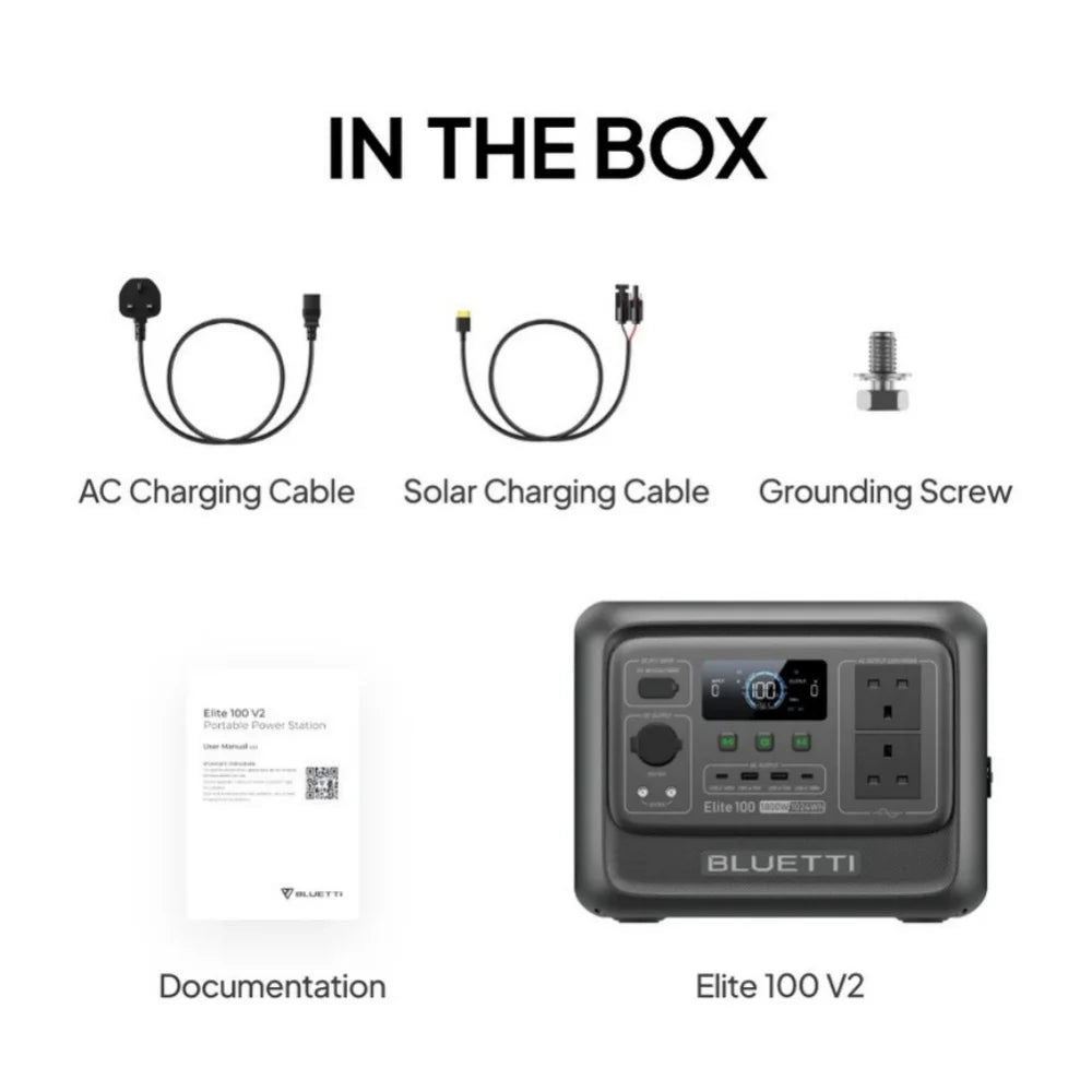 BLUETTI Elite 100 V2 Portable Power Station 1800W 1024Wh Solar Generator for Outdoor Camping Emergency Backup