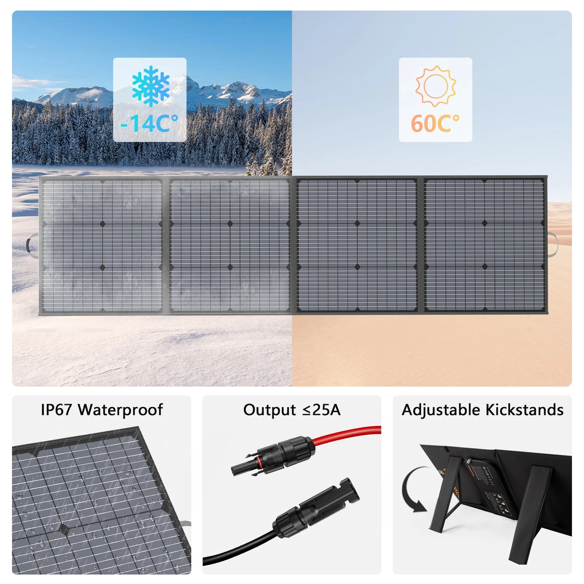 MHPOWOS Foldable Solar Panel 110W 220W 400W Portable Mobile Solar Charger for Power Supply Laptop Solar Generator Fishing Camping RV
