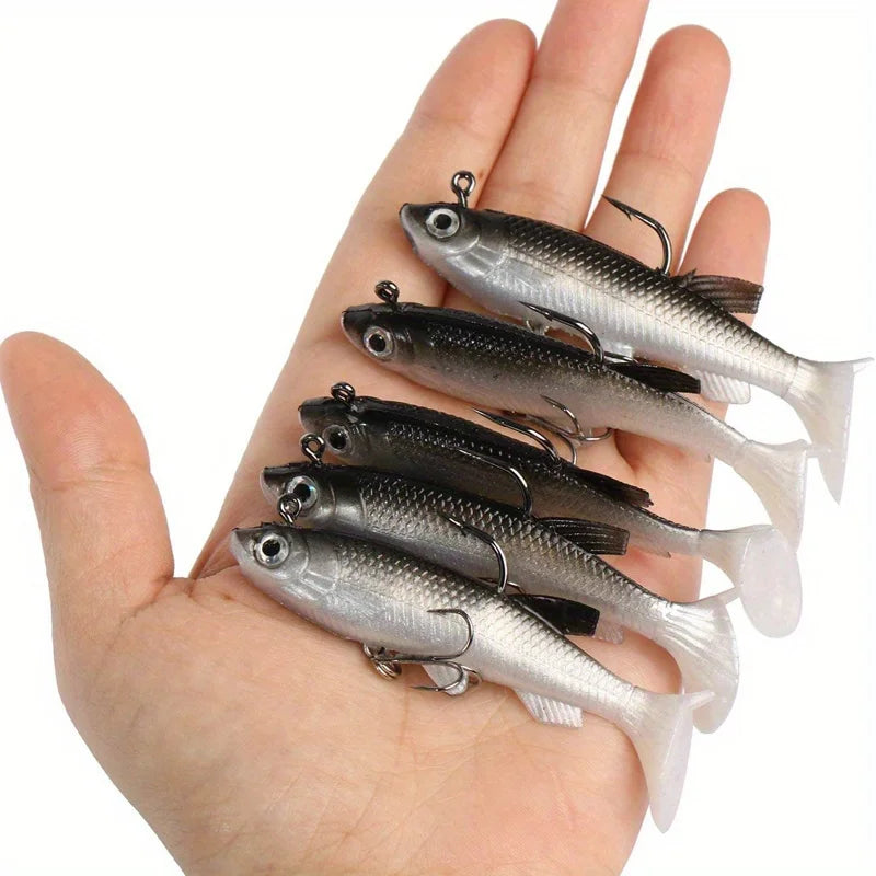 Realistic Soft Bait Set 5 Pcs Sharp Hook Freshwater Fishing