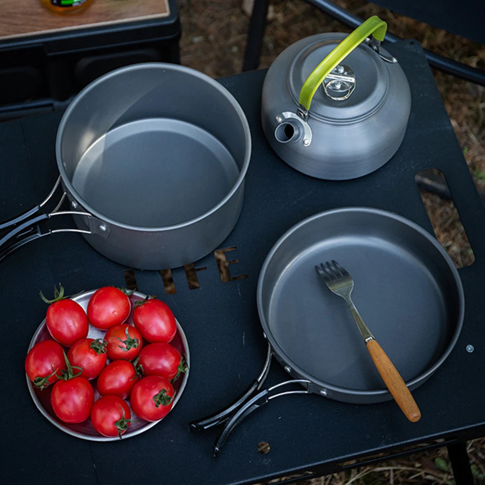 APWIKOGER Camping Cookware Set Three Piece Outdoor Kit