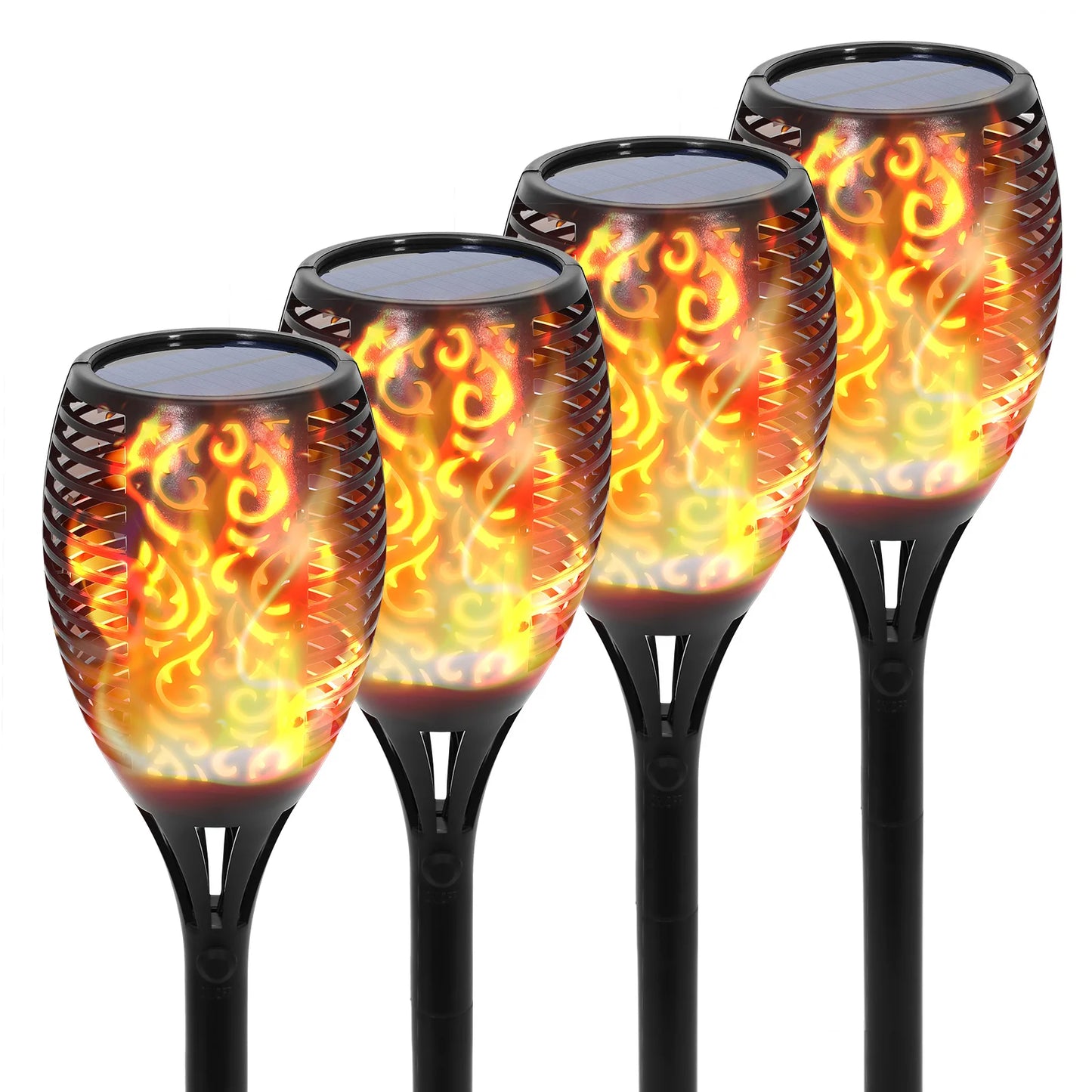 Solar Flame Torch Lights 96 LEDs Waterproof Landscape Pathway