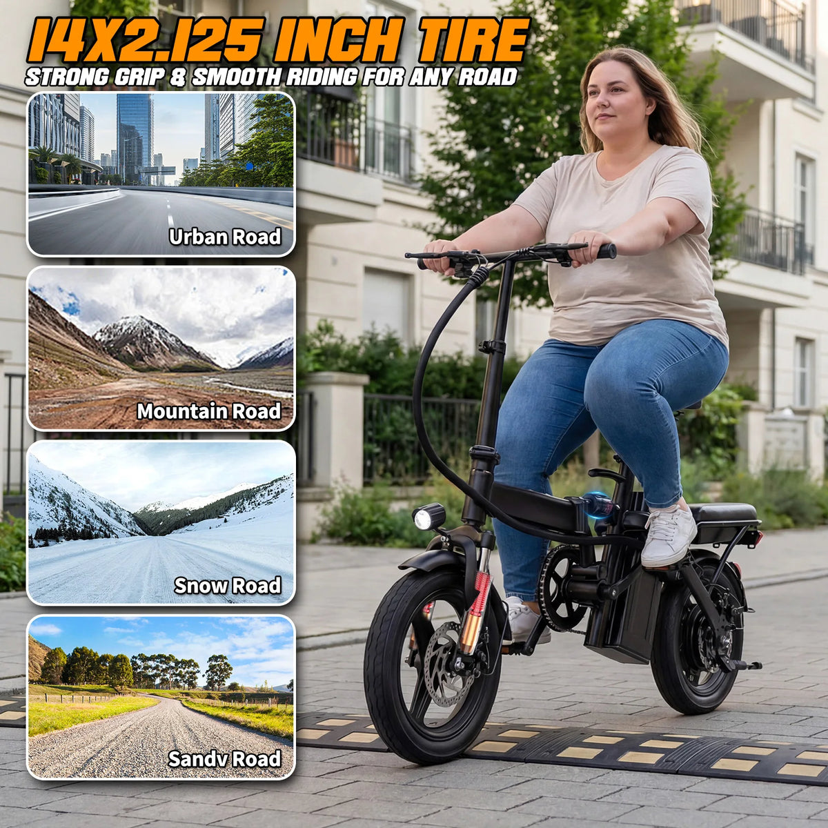 FURIDER Folding Electric Bike With Removable Battery And Shock Absorption