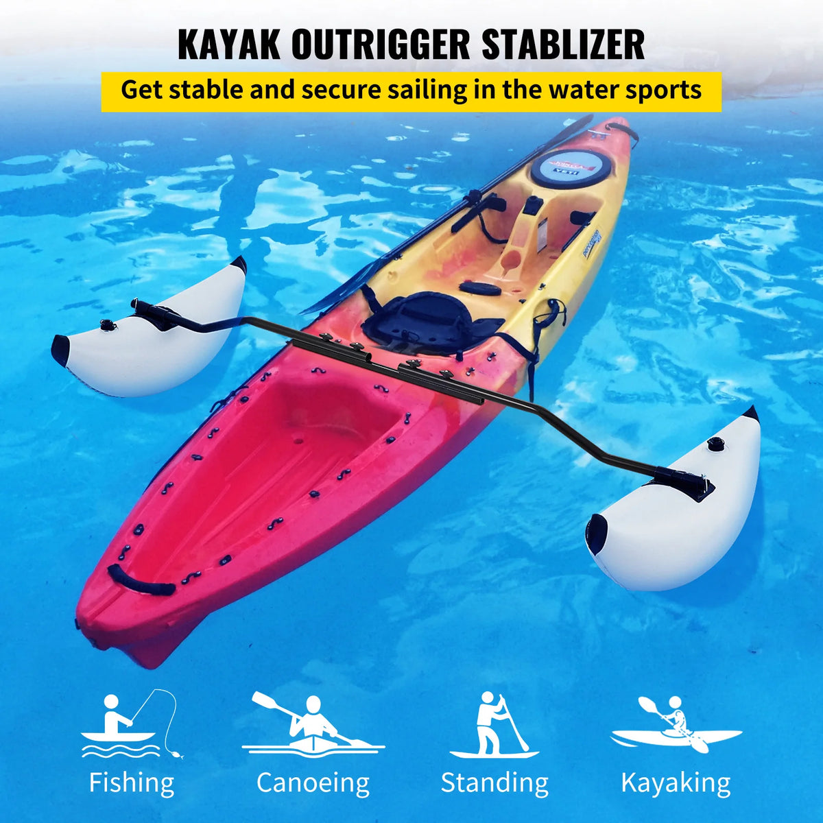 SucceBuy Kayak Outrigger Stabilizer Floats With Adjustable Arms