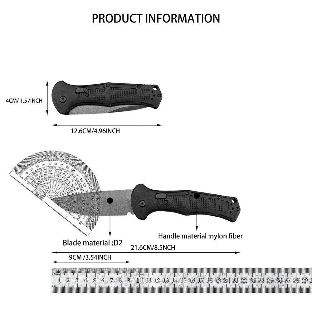 DIY Supplies Folding Pocket Knife D2 Blade Nylon Handle Camping Outdoor EDC
