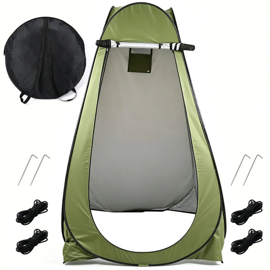 Instant Pop Up Changing Tent 192cm Tall Portable Outdoor Privacy Shower Tent with Silver Coating Waterproof Foldable Camping Toilet Dressing Booth with Carry Bag Stakes Ropes for Beach Swimming Fishing Hiking Photography
