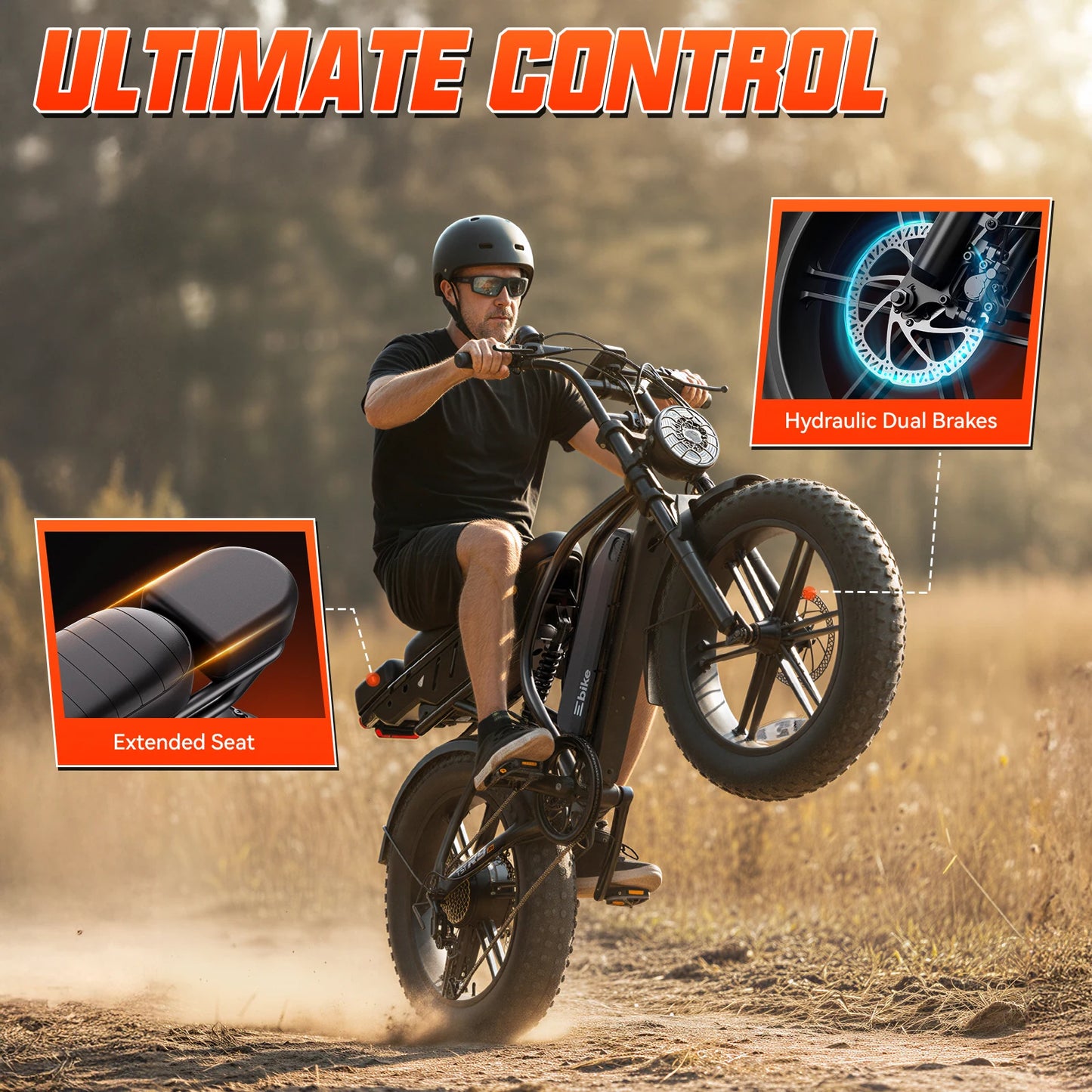 TST 1500W Electric Bike For Adults 48V Battery 7 Speed Off Road