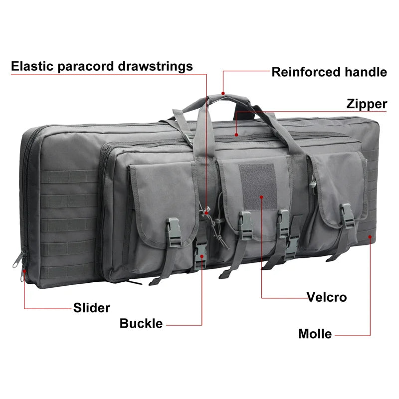 LQARMY Tactical Double Rifle Case Molle Bag