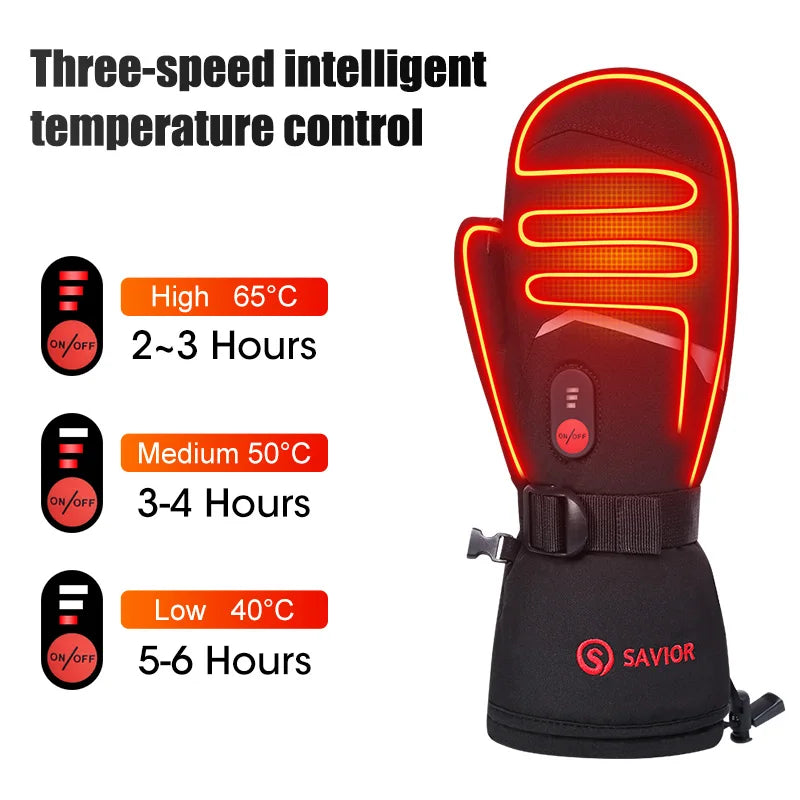 Savior Heat Rechargeable Heated Mittens for Men and Women