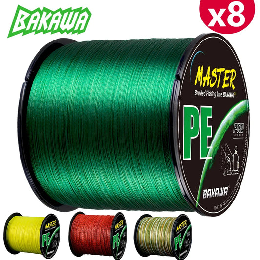 BAKAWA 300M 8-Strand Braided PE Fishing Line High Sensitivity Super Strong Saltwater Carp Fishing Line Good Power Long Casting