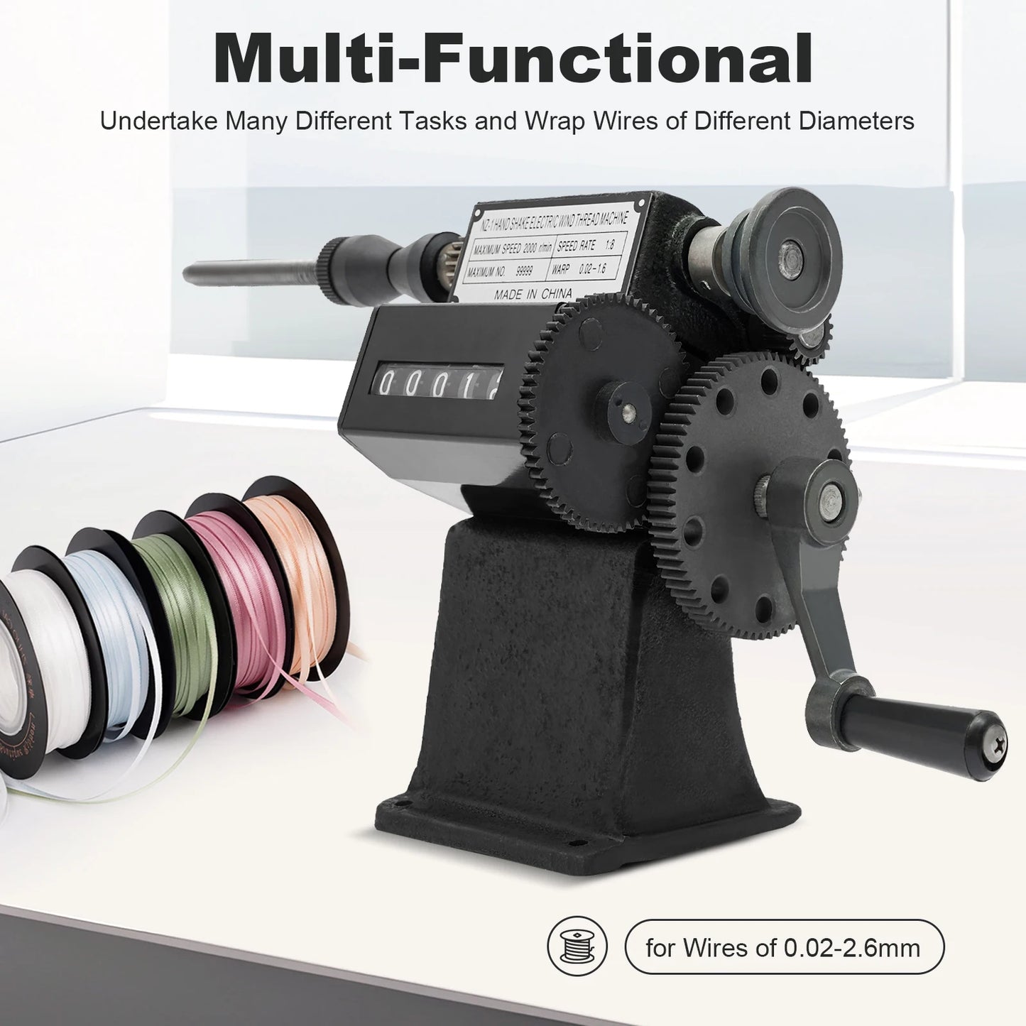Fishing Line Spooler With Counting Machine