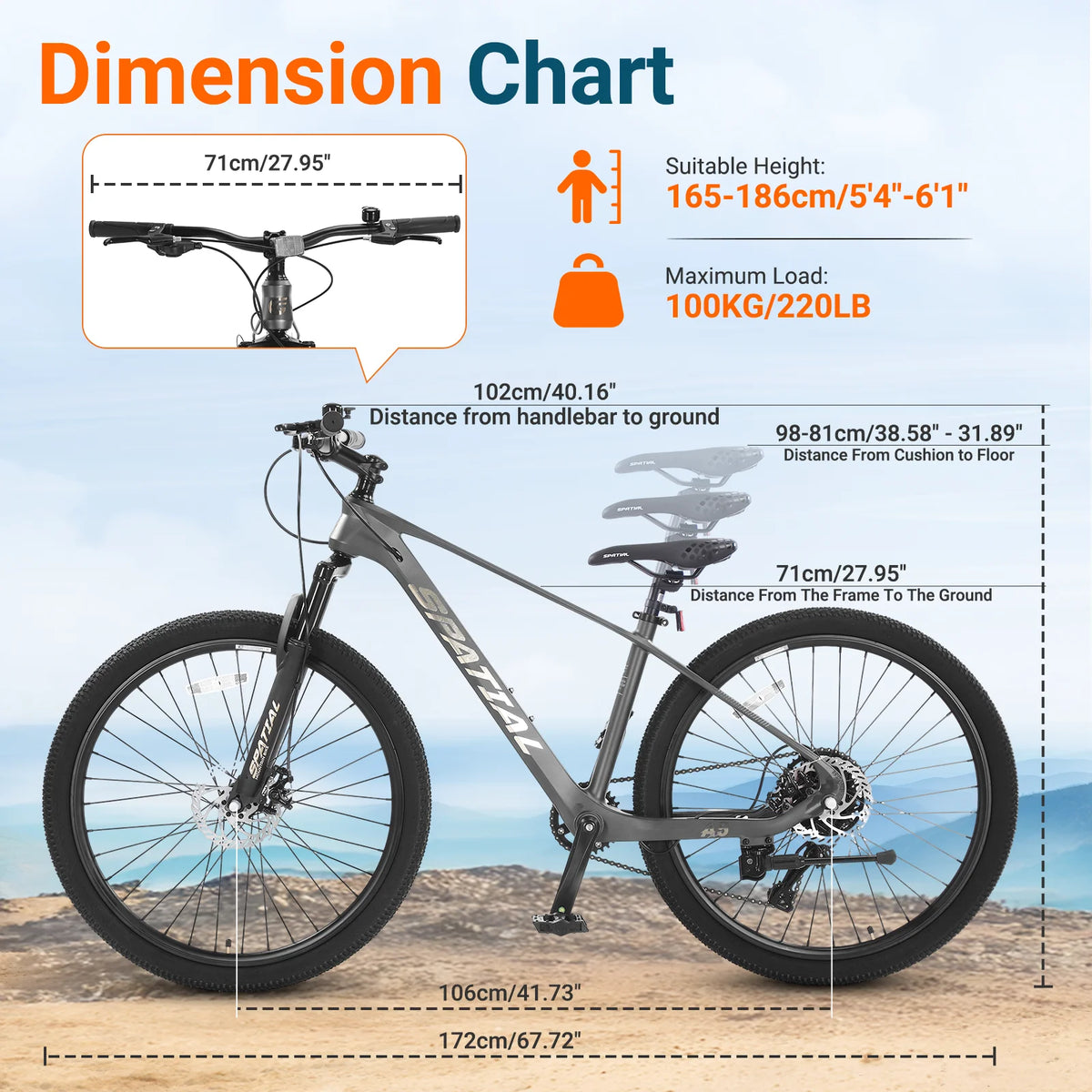 Spatial Hardtail Mountain Bike With Alloy Frame And Disc Brakes