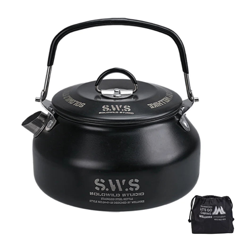 Stainless Steel Ultralight Portable Hiking Kettle For Outdoor Camping